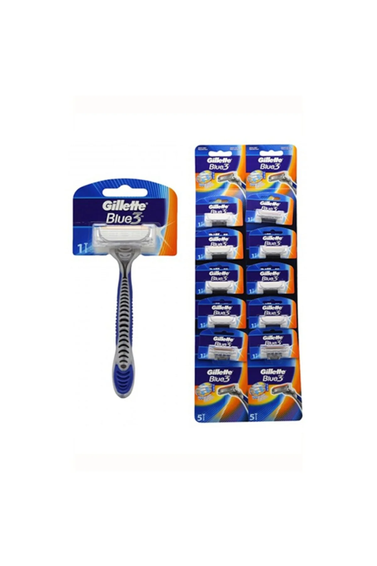Gillette blue 3 razor card of 10 razors