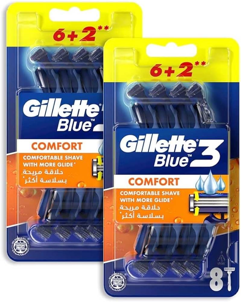 Gillette blue 3 razor pouch of 6+2 razors