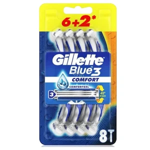 Gillette blue 3 razor pack of 6+2 razors